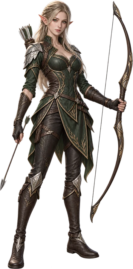 Female elf with a longbow