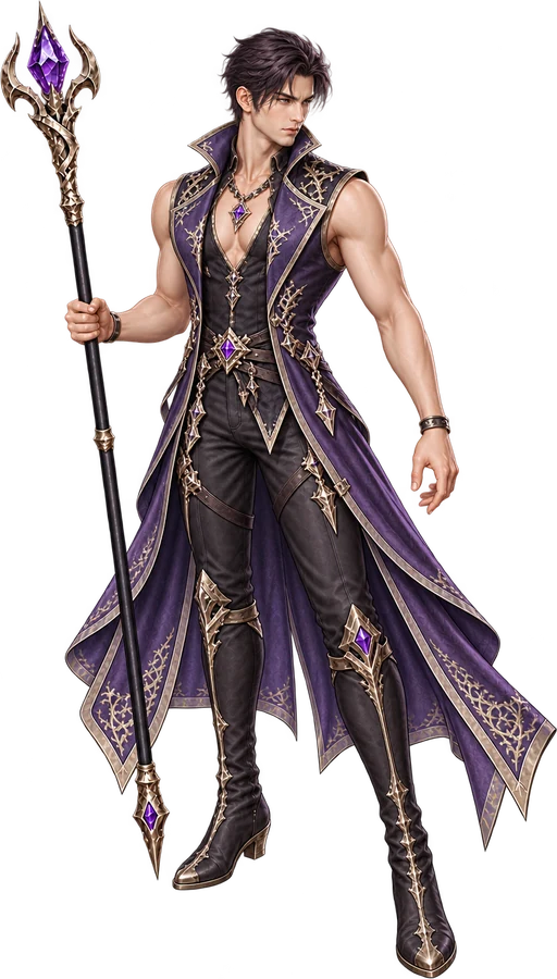 Male wizard with a staff